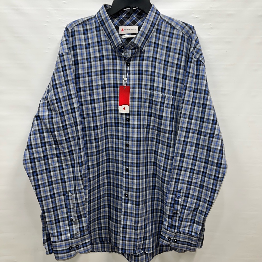 Fredrick Martin Shirt Mens XXL Multicolor Long Sleeve 100% Extra Fine Cotton NWT